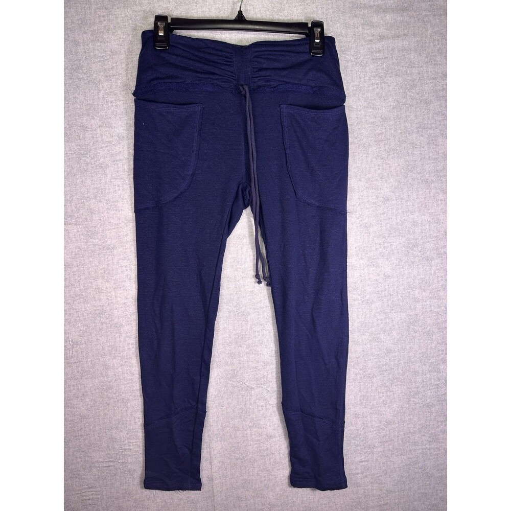Free People Movement Technolinen Cropped Jogger Sweatpant Womens Small Blue EUC